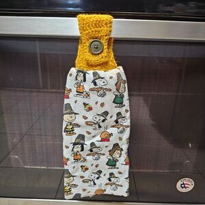 Crochet Topper Towel Handmade Snoopy Peanuts FALL kitchen hand towel unique NEW